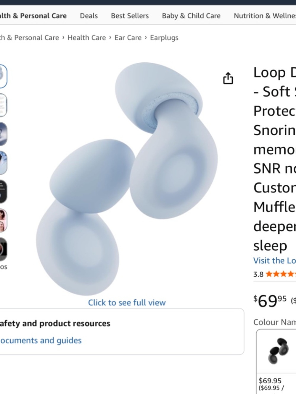 Loop Dream silicone/memory foam earplugs, blue